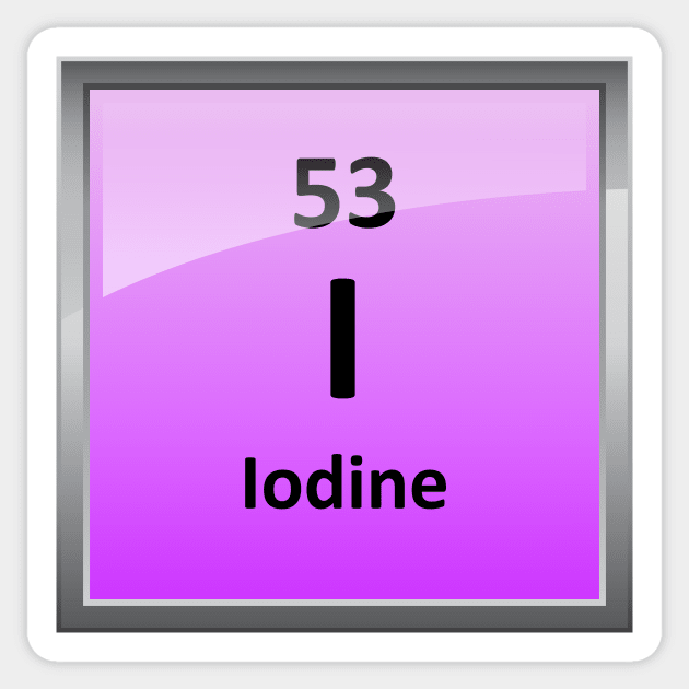 Iodine Element Symbol - Periodic Table Sticker by sciencenotes